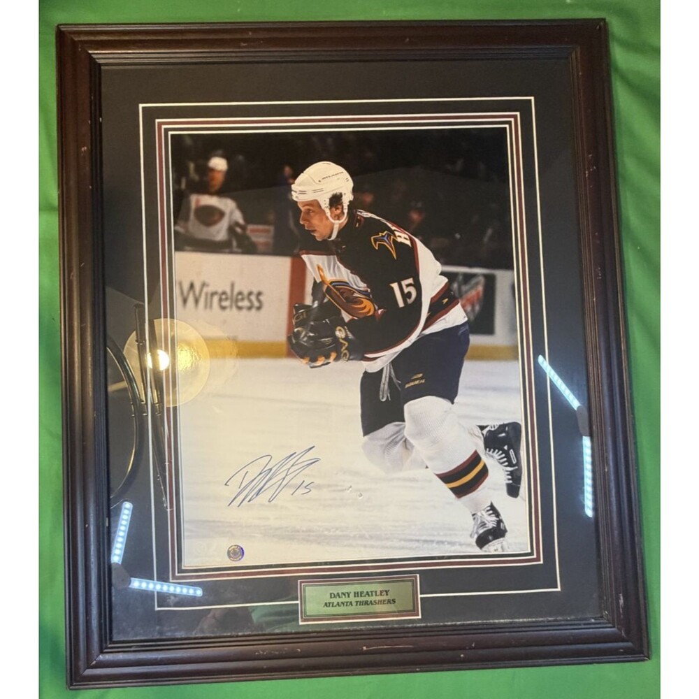 🏒🖊️ Dany Heatley Atlanta Thrashers Signed Framed Print 🖼️ NHL Hockey Memorabi